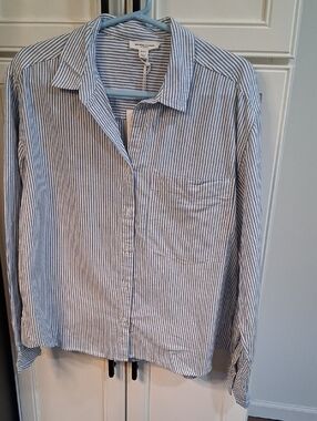 beachlunchlounge Blue and White Striped Shirt Nwt